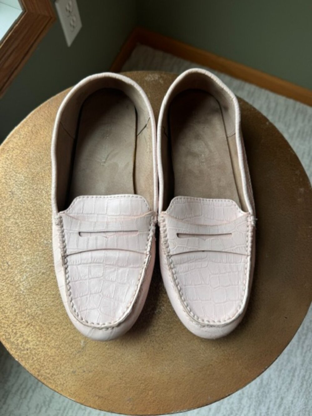 Kelly & Katie Blush Pink Croc Embossed Loafers